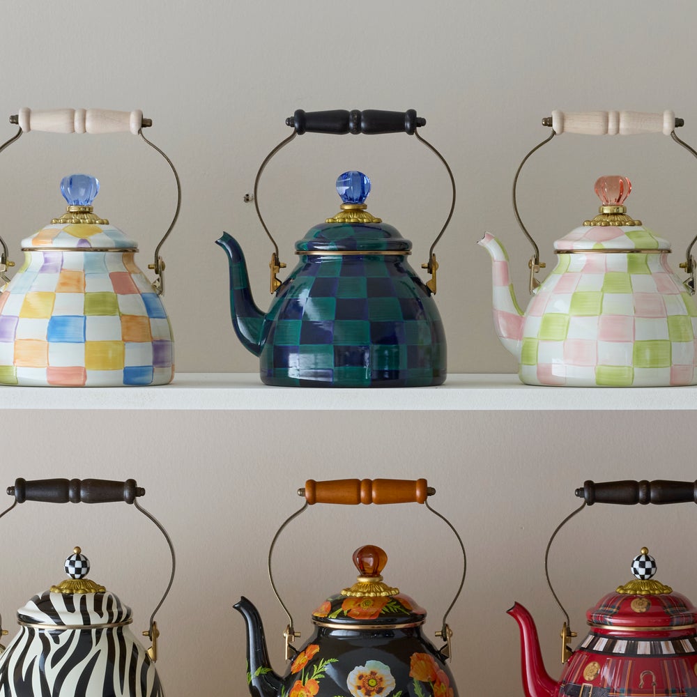 Juniper Check 2 Quart Tea Kettle mackenzie-childs Panama imagen 2