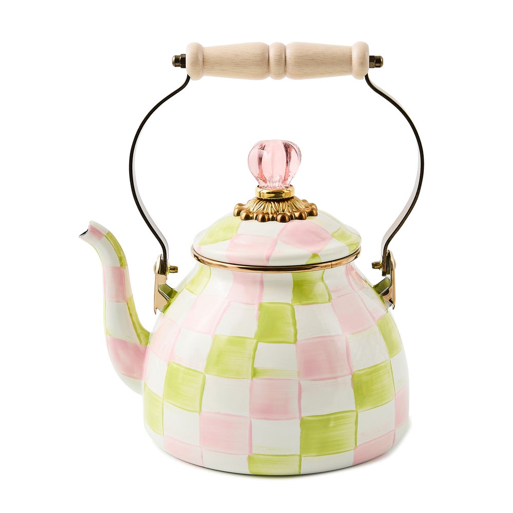 Palm Beach Check 2 Quart Tea Kettle mackenzie-childs Panama imagen 1