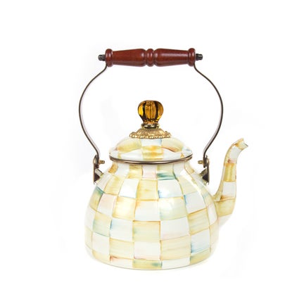 Parchment Check 2 Quart Tea Kettle