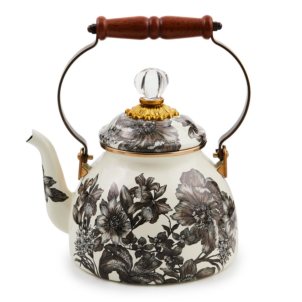 Floral Tea Kettle - Sterling English Garden, 2 Quart mackenzie-childs Panama imagen 1