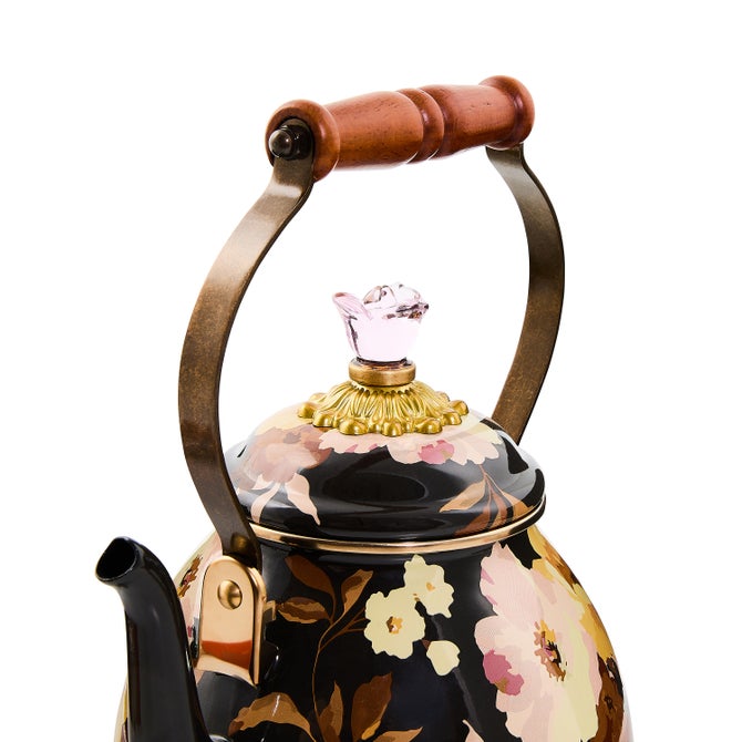 Wild Rose Brown 2 Quart Tea Kettle image number 1