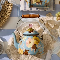 Wild Rose Slate 2 Quart Tea Kettle