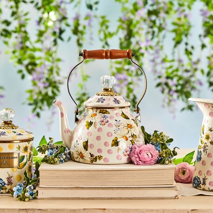 Wildflowers Pink 2 Quart Tea Kettle