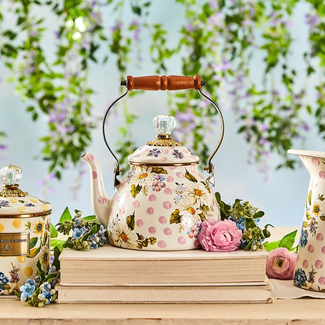 Wildflowers Pink 2 Quart Tea Kettle image number 1