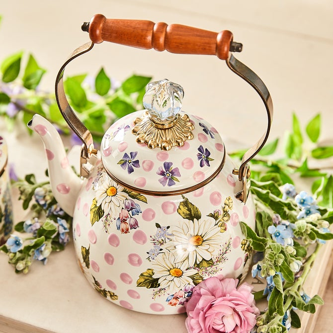 Wildflowers Pink 2 Quart Tea Kettle image number 8