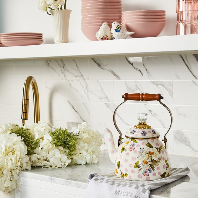 Wildflowers Pink 2 Quart Tea Kettle image number 5