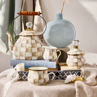 Mocha Check 2 Quart Tea Kettle