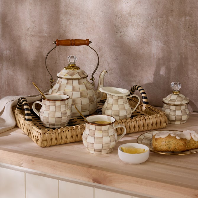 Mocha Check 2 Quart Tea Kettle image number 9