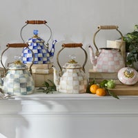 Mocha Check 2 Quart Tea Kettle
