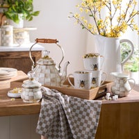 Mocha Check 2 Quart Tea Kettle