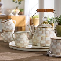 Mocha Check 2 Quart Tea Kettle