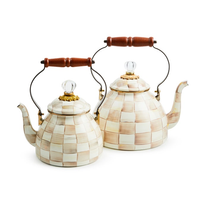 Mocha Check 2 Quart Tea Kettle image number 2
