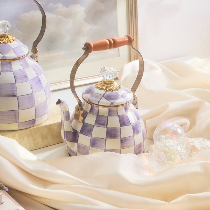 Violet Check 2 Quart Tea Kettle image number 4