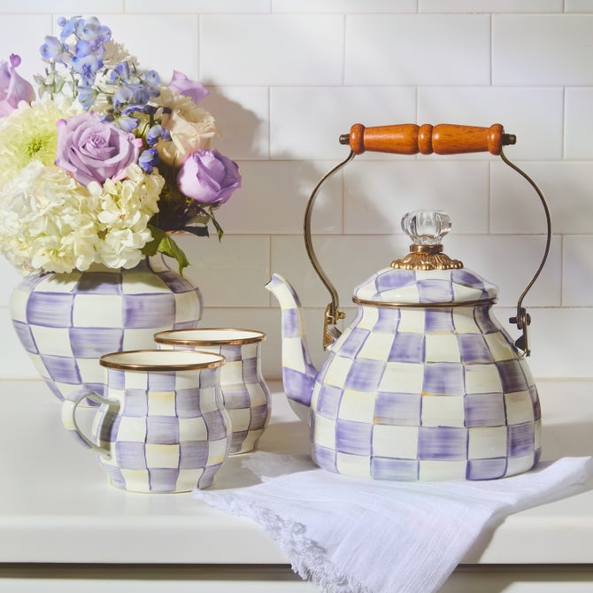 Violet Check 2 Quart Tea Kettle image number 7