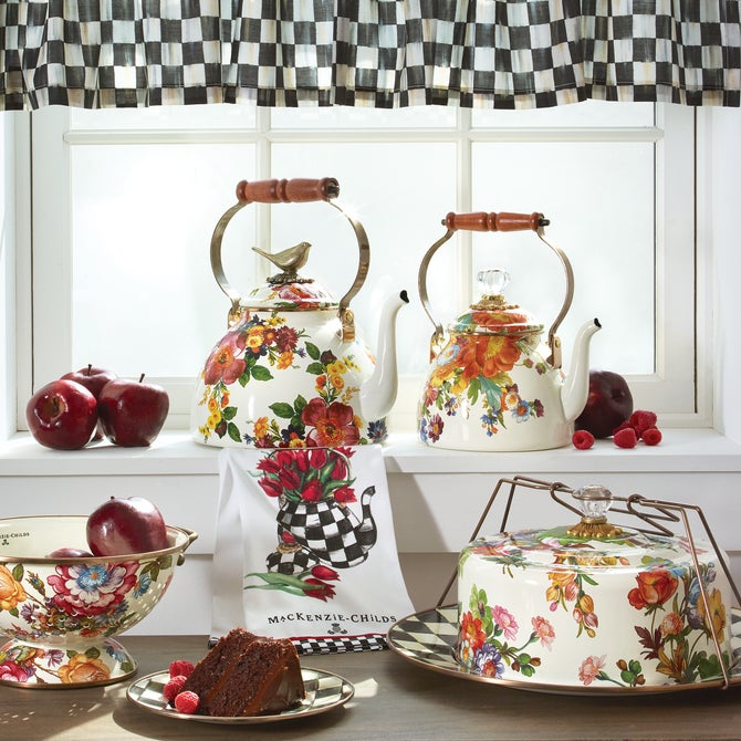 White Flower Market 2 Quart Tea Kettle image number 6