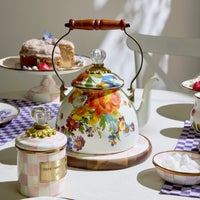White Flower Market 2 Quart Tea Kettle