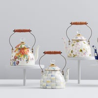 White Flower Market 2 Quart Tea Kettle