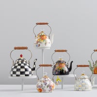 White Flower Market 2 Quart Tea Kettle