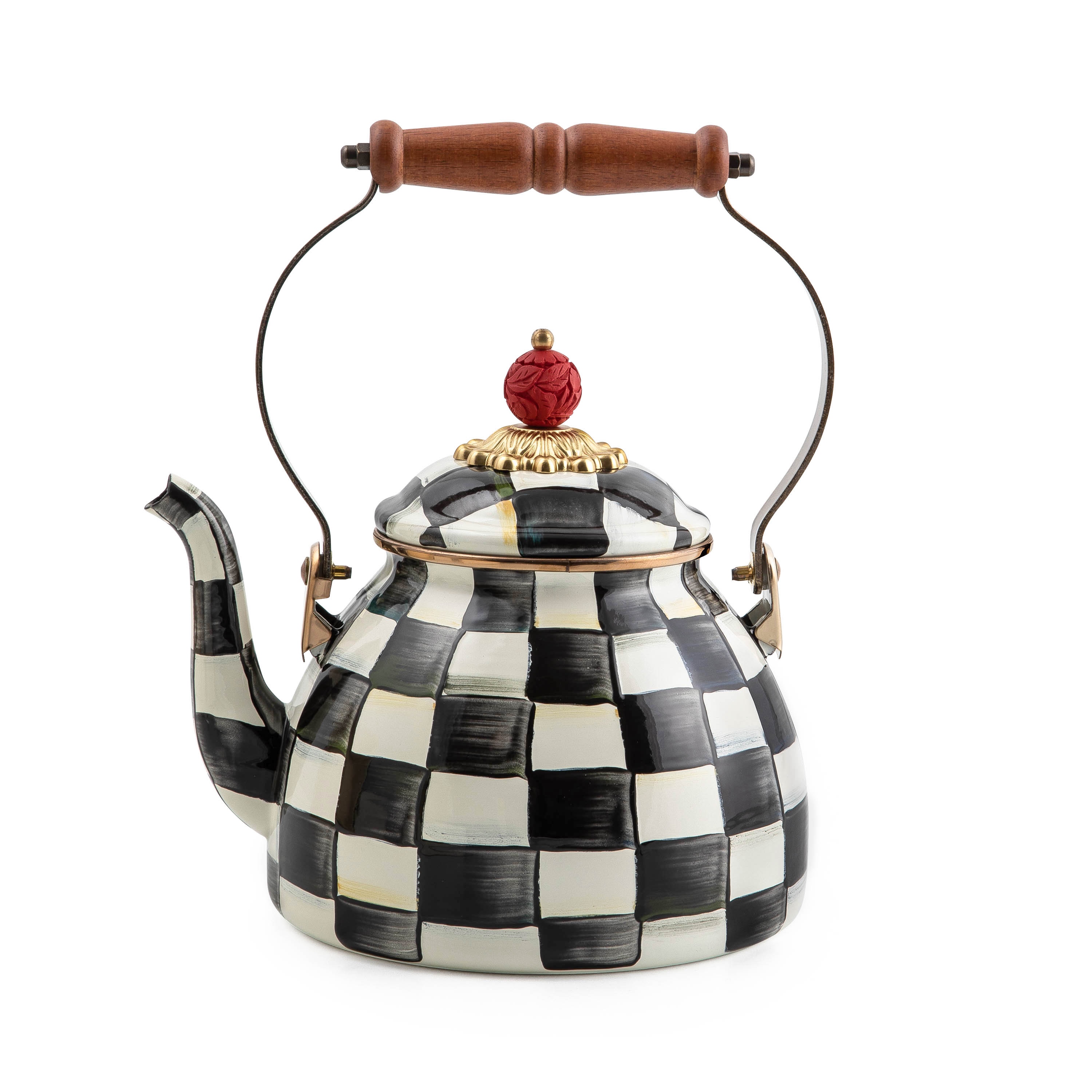 Courtly Check Enamel Tea Kettle