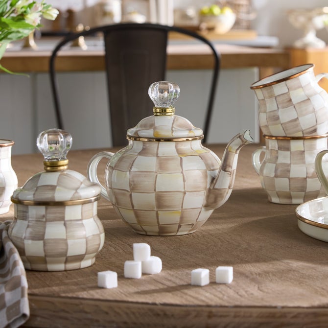 Mocha Check 4 Cup Teapot image number 4