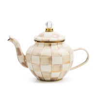 Mocha Check 4 Cup Teapot