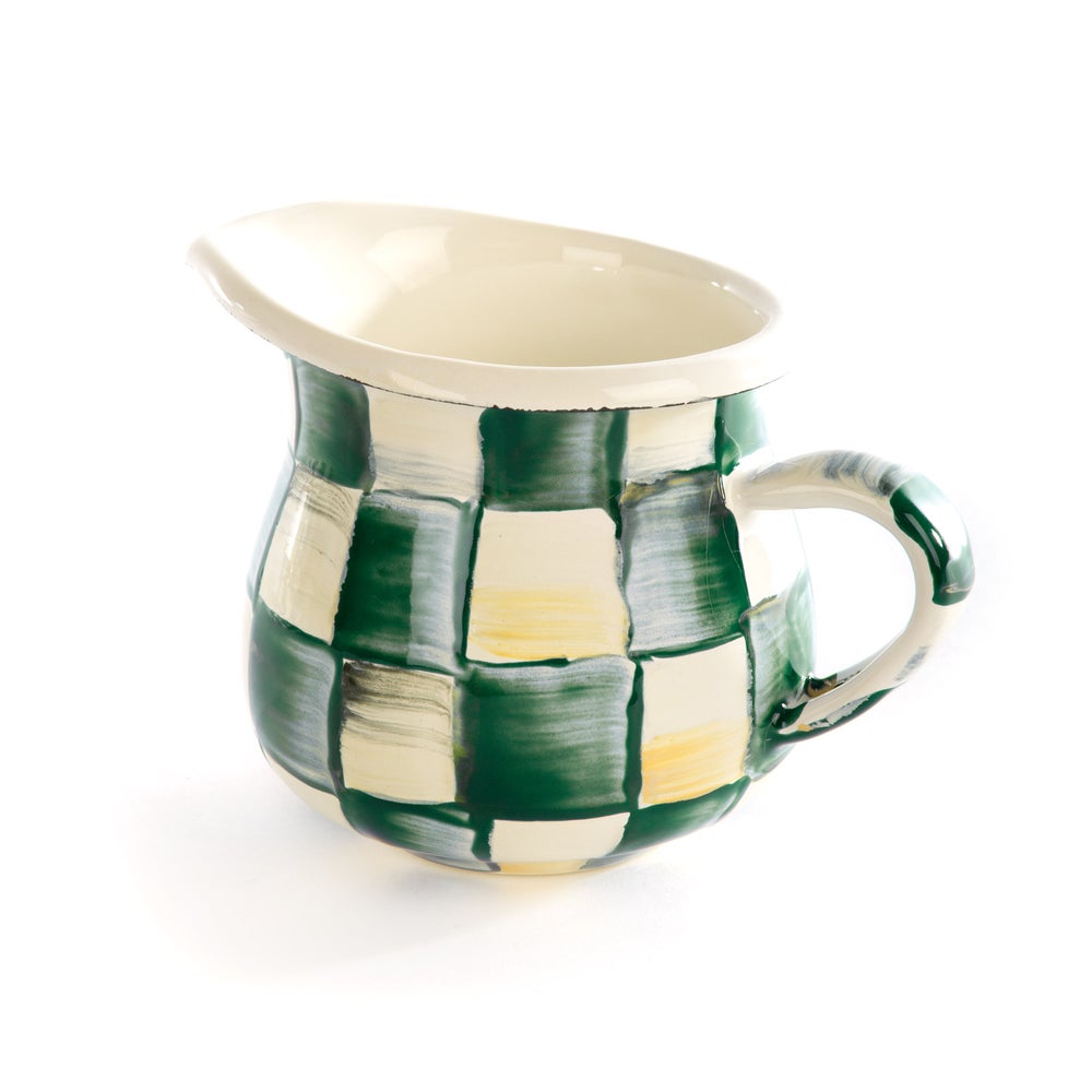 Enamel Little Creamer - Emerald Check mackenzie-childs Panama imagen 1