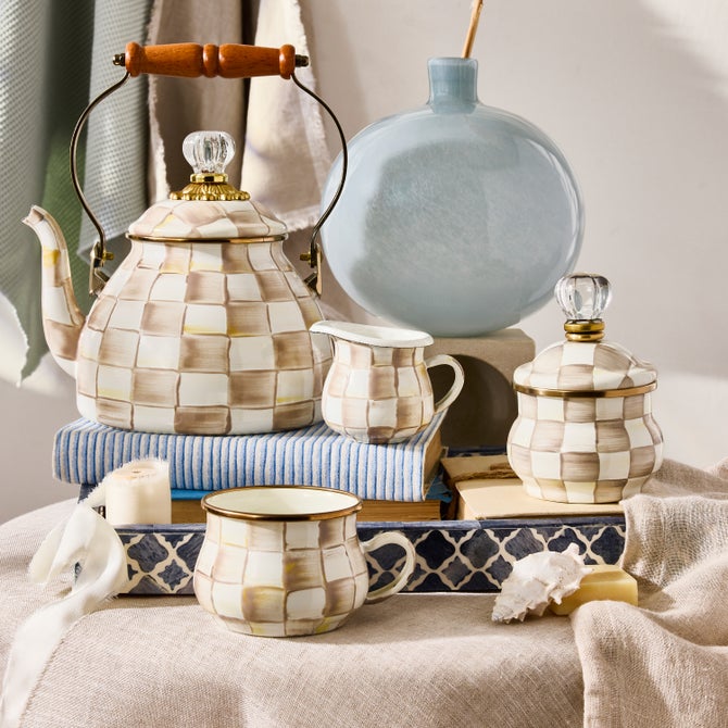 Mocha Check Little Creamer image number 1