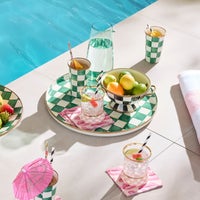 Emerald Check Round Tray