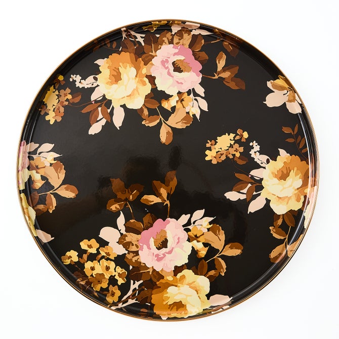 Wild Rose Brown Round Tray image number 2