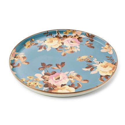 Wild Rose Slate Round Tray