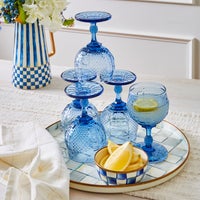 Sterling Check Round Tray