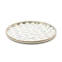Sterling Check Round Tray