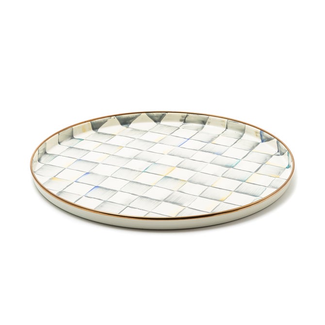 Sterling Check Round Tray image number 3