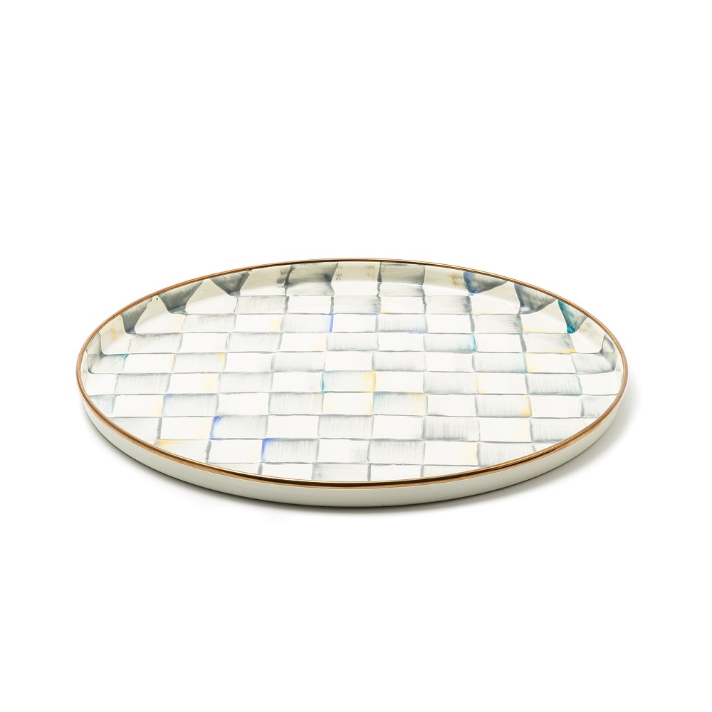 Check Enamelware Round Tray - Sterling Check mackenzie-childs Panama imagen 1