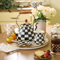 Mocha Check Round Tray