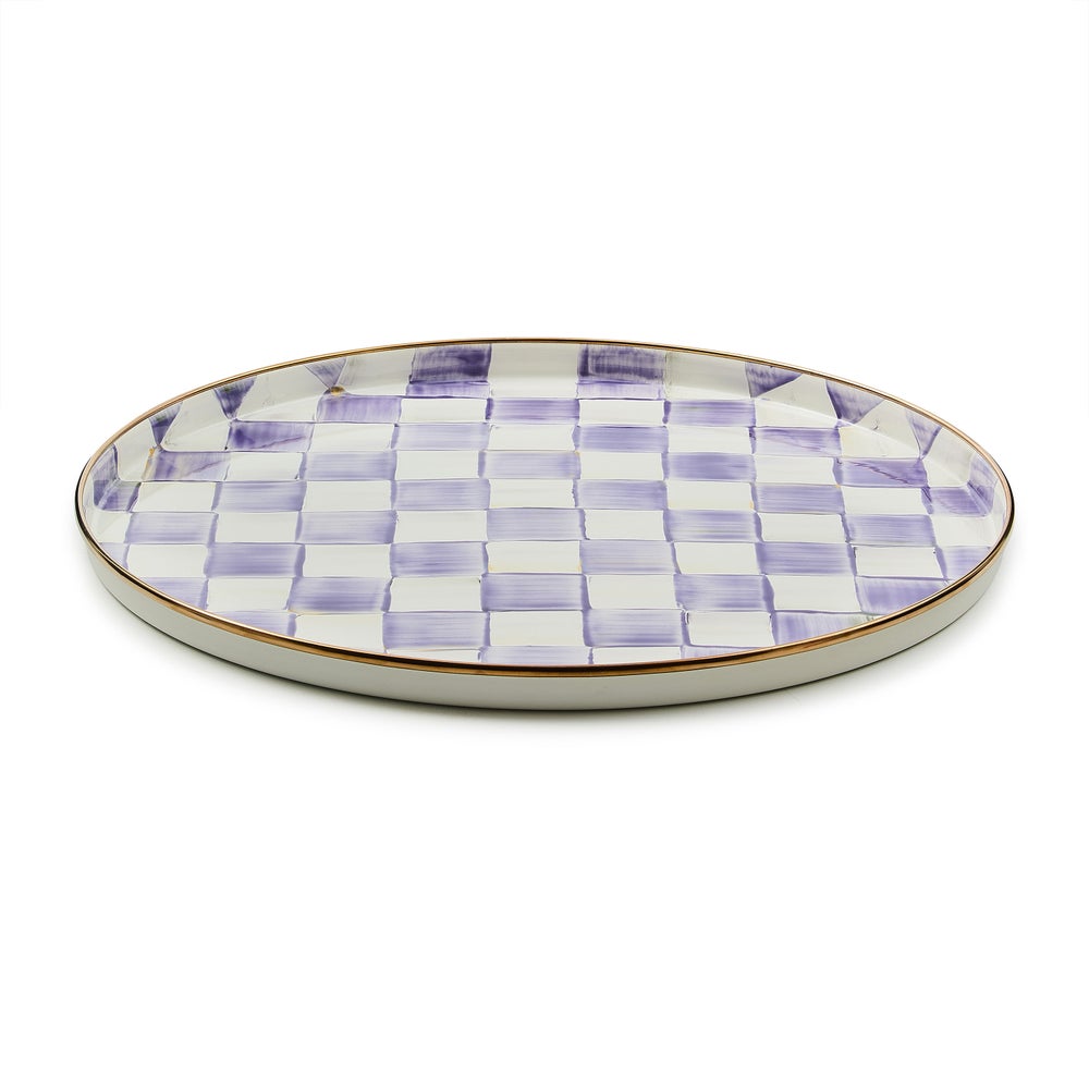 Violet Check Round Tray mackenzie-childs Panama imagen 1
