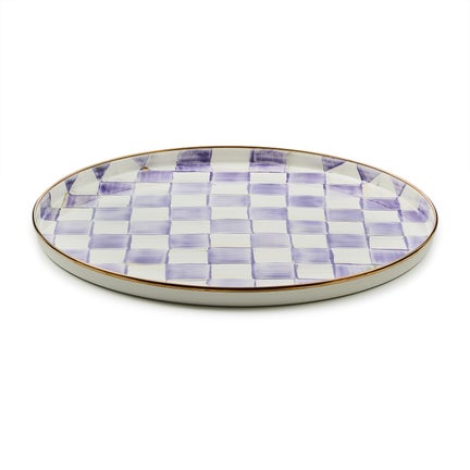 Violet Check Round Tray