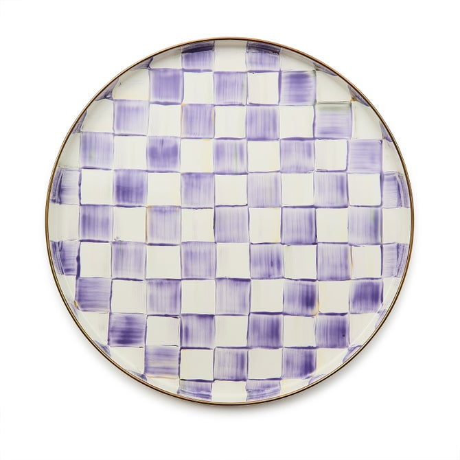 Violet Check Round Tray image number 2