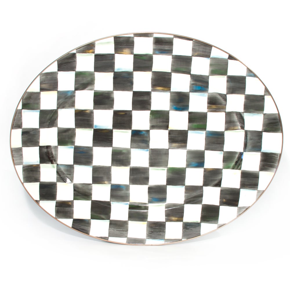 Check Enamel Oval Platter - Courtly Check, Large mackenzie-childs Panama imagen 1