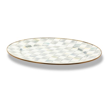 Sterling Check Large Oval Platter