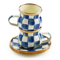 Royal Check Espresso Cup & Saucer Set