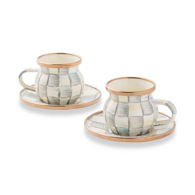 Sterling Check Espresso Cup & Saucer Set image number 0