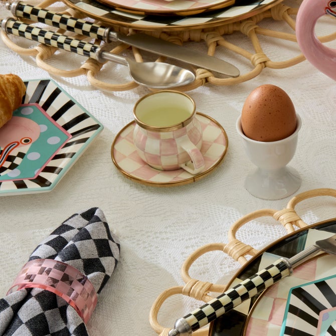 Rosy Check Espresso Cup & Saucer Set image number 4