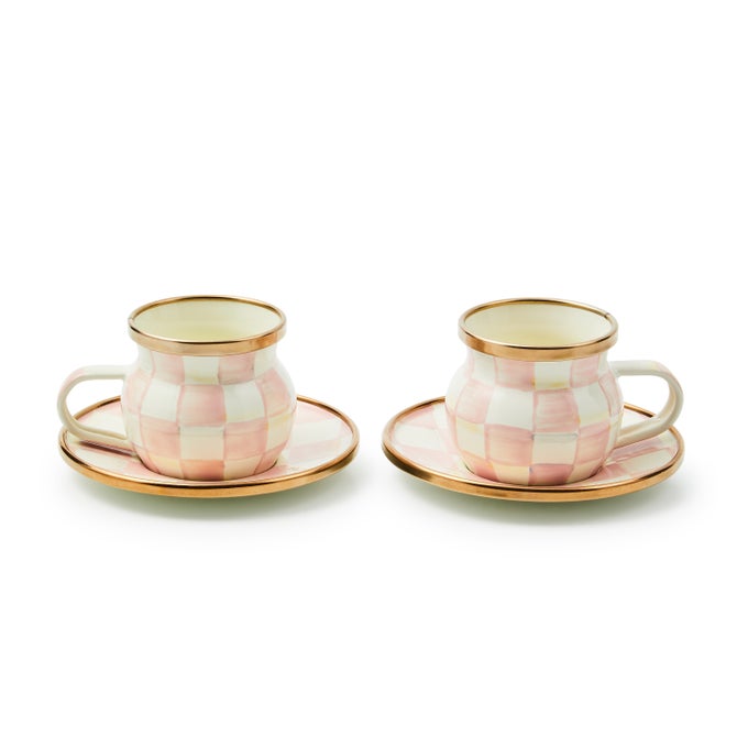 Rosy Check Espresso Cup & Saucer Set image number 2