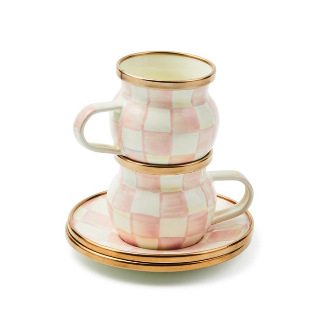Rosy Check Espresso Cup & Saucer Set image number 3