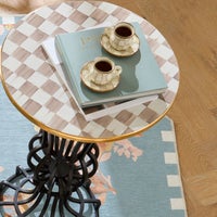 Mocha Check Espresso Cup & Saucer Set