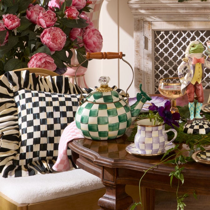 Emerald Check Whistling Tea Kettle image number 2