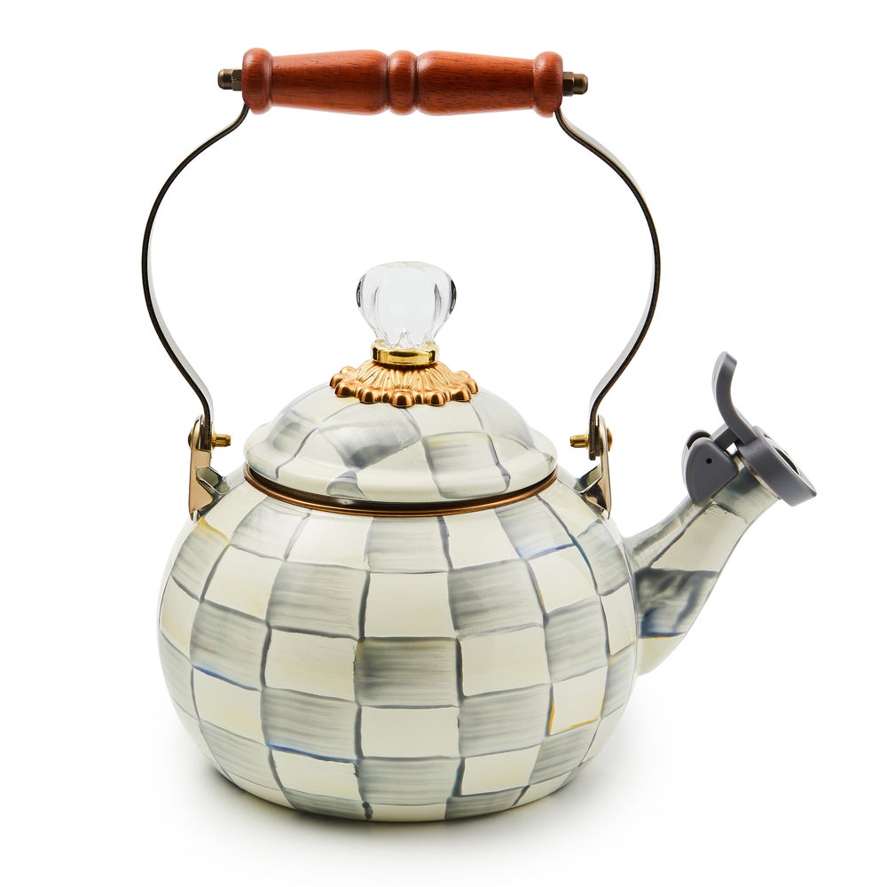 Whistling Tea Kettle - Sterling Check mackenzie-childs Panama imagen 1