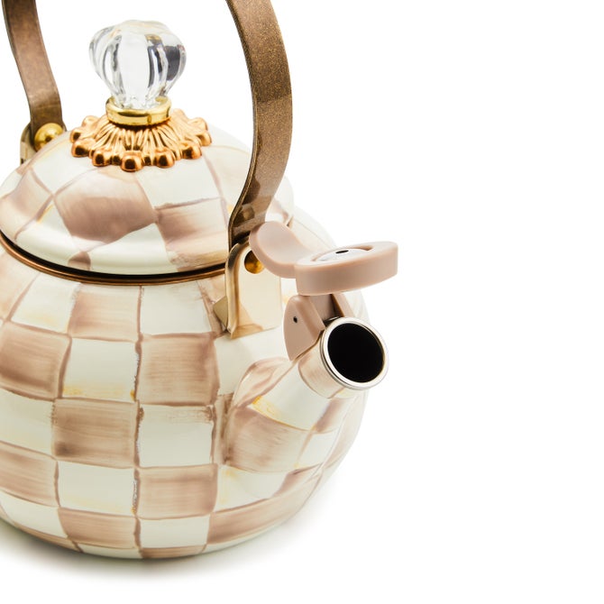 Mocha Check Whistling Tea Kettle image number 1