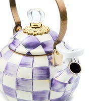 Violet Check Whistling Tea Kettle
